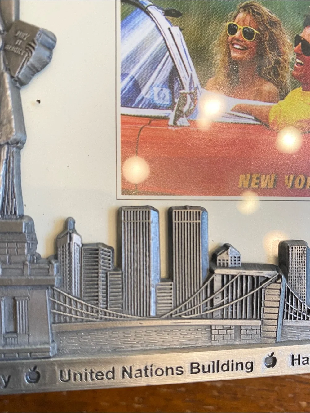 Torkia International New York Pewter 3D Twin Towers Statue of Liberty Frame